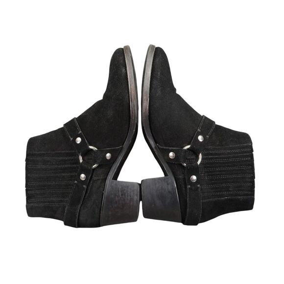 AllSaints Shoes Womens 40 Bootie Harness Leather Block Heel Fashion Slip On Boot - Picture 10 of 16